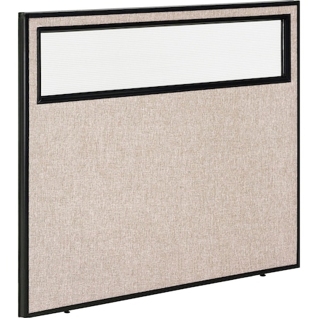 Global Industrial Office Partition Panel With Partial Window, 48-1/4W x 42H, Tan 694755WTN
